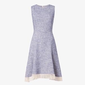 MM Lafleur Lindsay Dress—Cotton Boucle in Lapis/Ivory